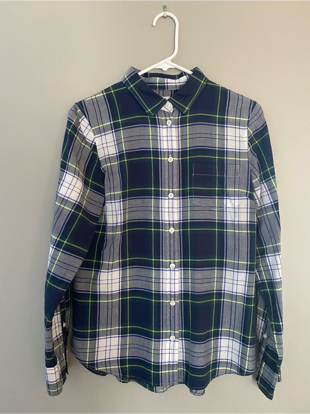 J.CREW Women’s Size S Plaid Long Sleeve Button-Up Cotton Point Collar Shirt